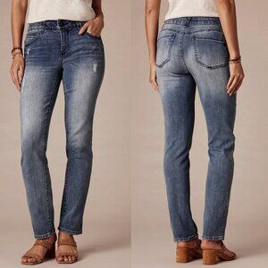 NWT New Democracy AB Technology Blue Booty Lift Straight Leg Jeans Size 16